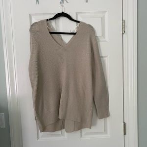 Tan Sweater with Braided Back